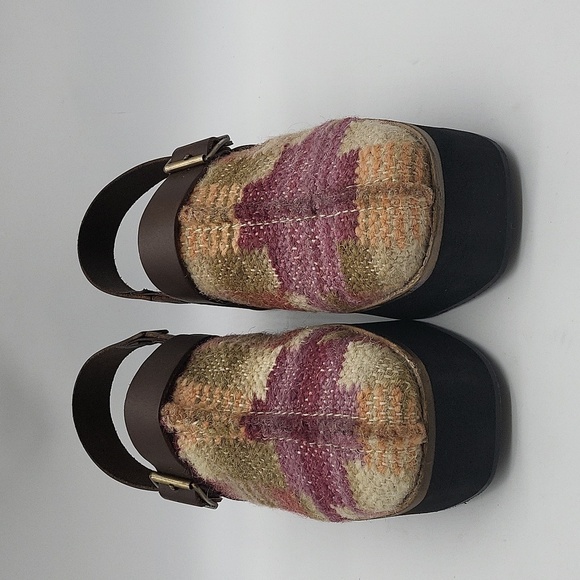 148- Free People Astrid Platform Mule Clogs Size 8 NWT – Multicolor Textured - Picture 4 of 13